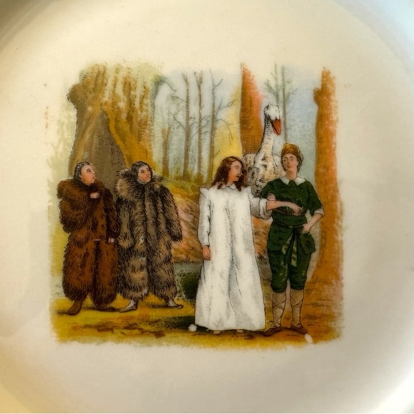 VINTAGE LS&S CARLSBAD AUSTRIA “Peter Pan and His Wolves” Porcelain Plate - Picture 2 of 7